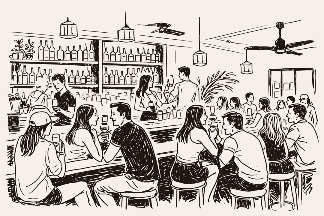 Bar scene illustration