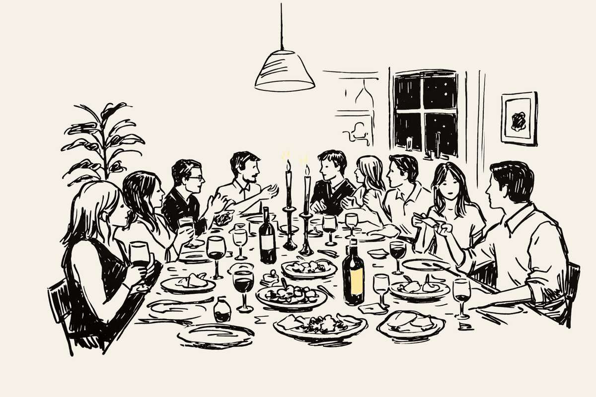 Dinner party illustration